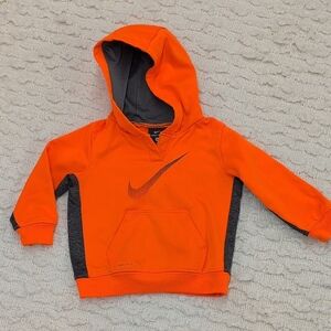 Nike Kids Orange and Gray Hoodie Dri Fit 18 Months